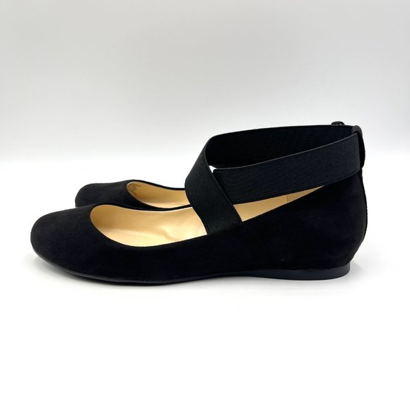 Jessica Simpson‎ Womens Size 6 Black Faux Vegan Suede Leather Ballet Flat Shoes - Picture 6 of 10